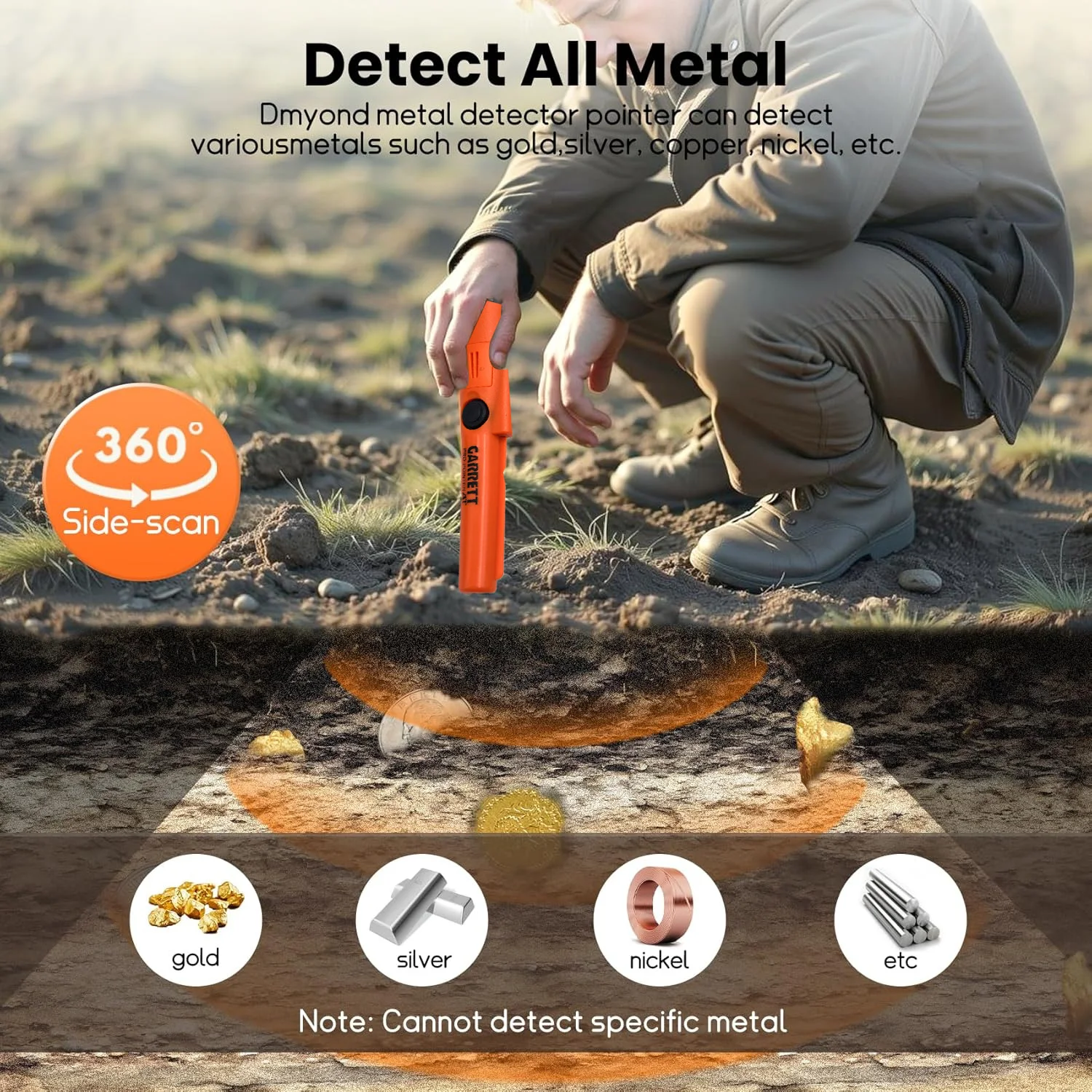 metal detector Metal Detector Pinpointer Professional Handheld Pin Pointer Wand Search Treasure Pinpointing Finder Probe Adults Kids