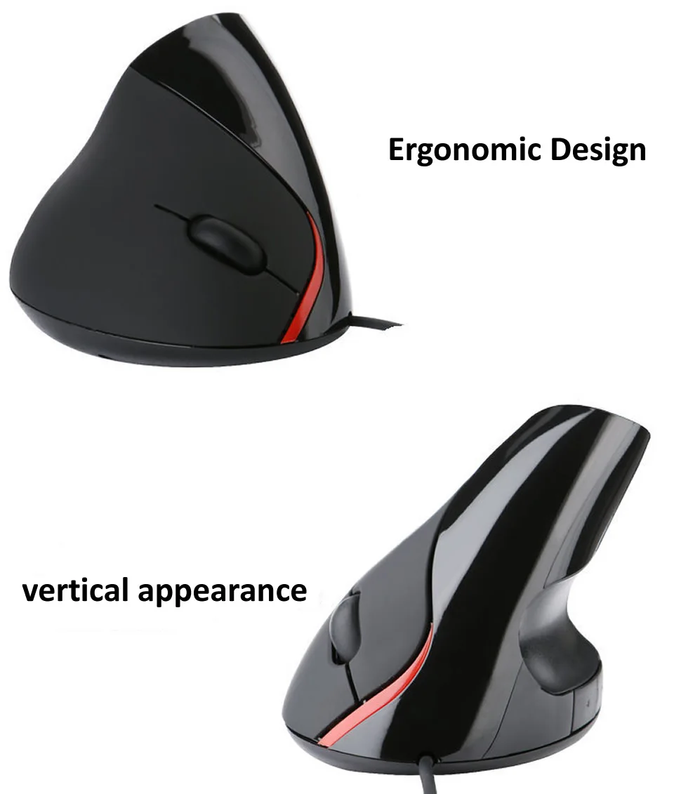 S7f31e693bbe04029ae3d18de58b9310aI Ergonomic Vertical Mouse USB Plug Wired Right Hand Computer Gaming Mice 1.5m Line Length Optical Mouse Gamer Mouse for Laptop PC Mallzona