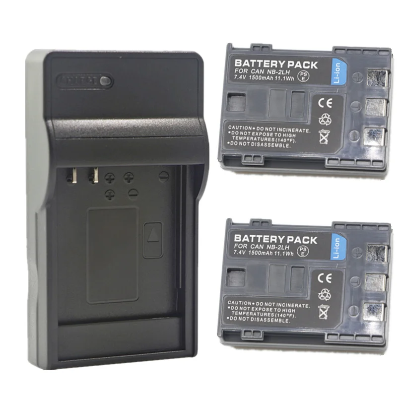 DSTE NB-2L NB-2LH - Batteria agli ioni di litio + caricabatterie da viaggio DC18U compatibile con Canon PowerShot G7 G9 S80 VIXIA HF R100 HG10 HV40