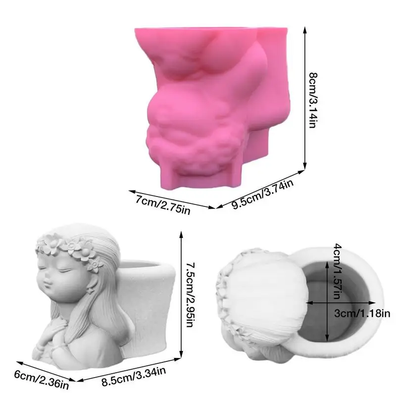 Silicone Planter Mold Handmade Plant Pot Plaster Casting Tool Candy Box Mold For Making Jewelry Storage Resin Decorations