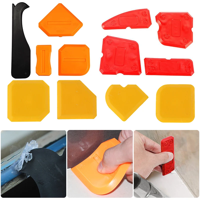 587C 17 Pcs Silicone Sealant Finishing Tool Grout Scraper, 56 OFF
