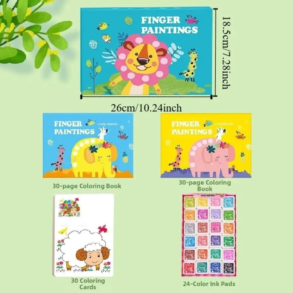 Creative Drawing Coloring Books Cartoon Animal Handmade Finger Painting Set DIY Early Learning Graffiti Drawing Toys