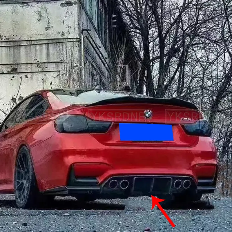 ABS 자동차 리어 범퍼 립 스포일러 디퓨저, BMW F80 M3 F82 F83 M4 14-19 표준 컨버터블 리어 디퓨저, 유광 블랙