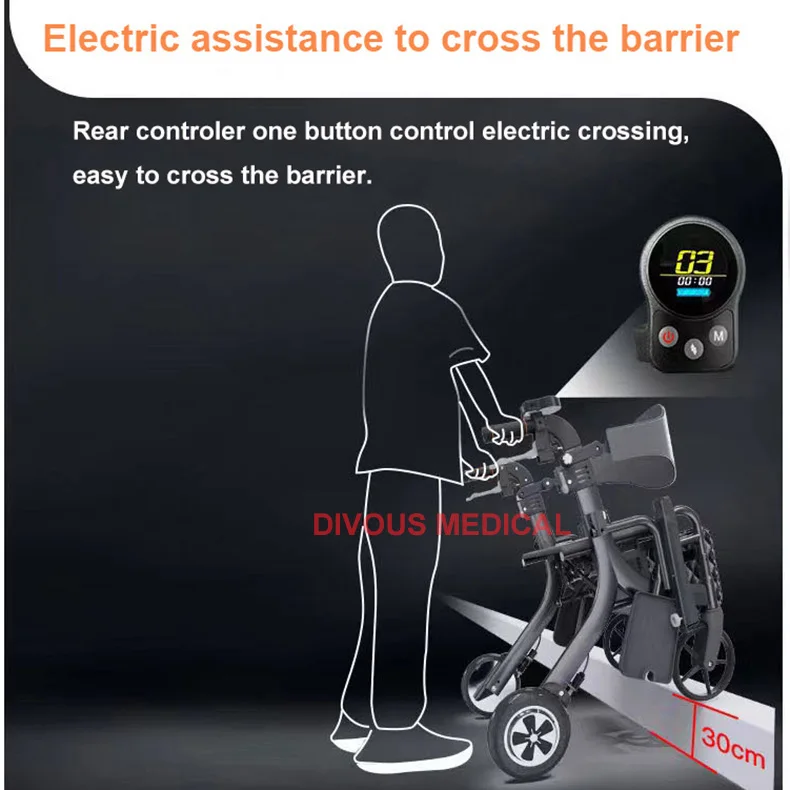 Lightweight Folding Electric Rollator Walker Mobility Scooter Aids Wheelchair for Seniors Adults with Seat Foot Rest Product