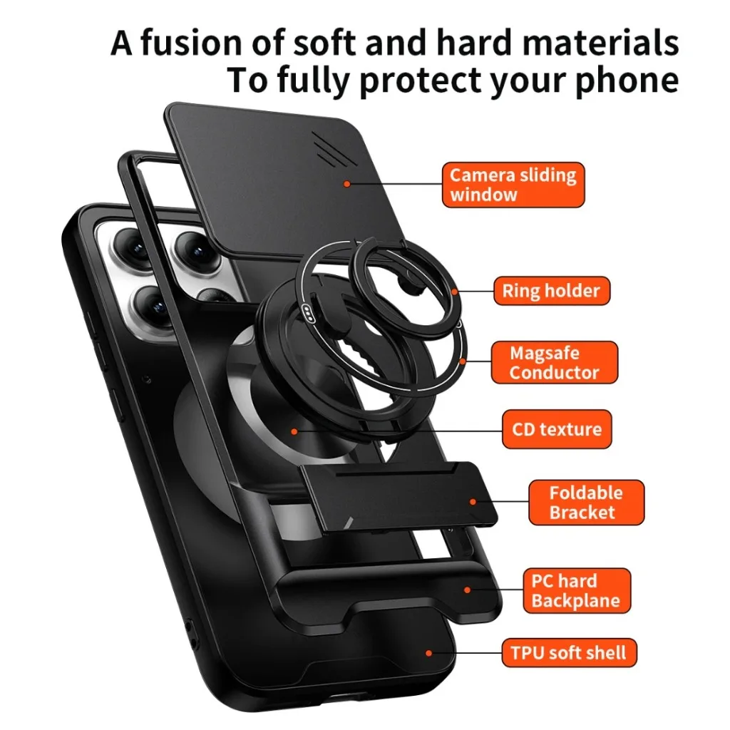 Magnetic Ring Holder Protective Case