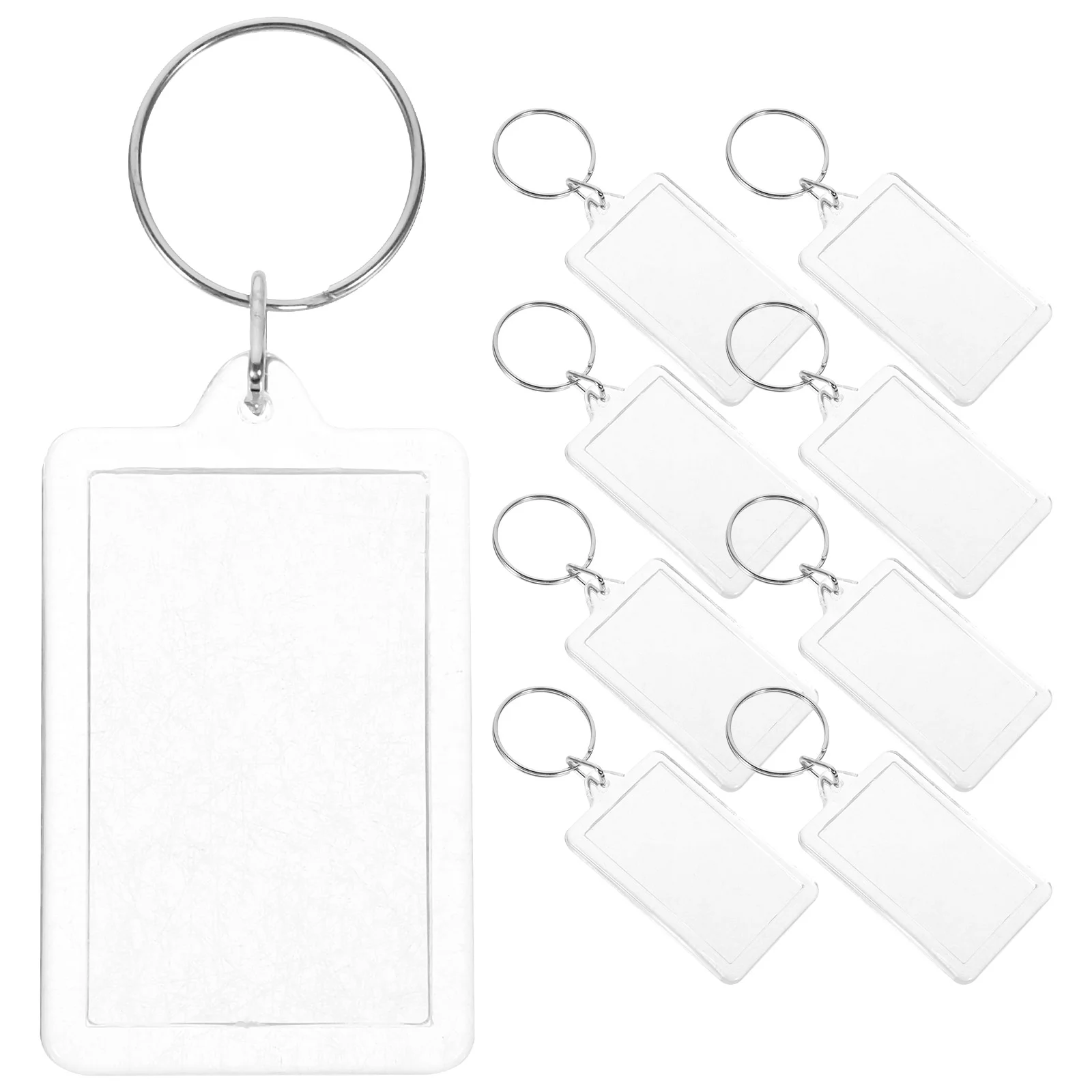 

30 Pcs Photo Frame Key Ring Keychain Picture Deposit Card Blank Keyrings Acrylic Keychains Zinc Alloy