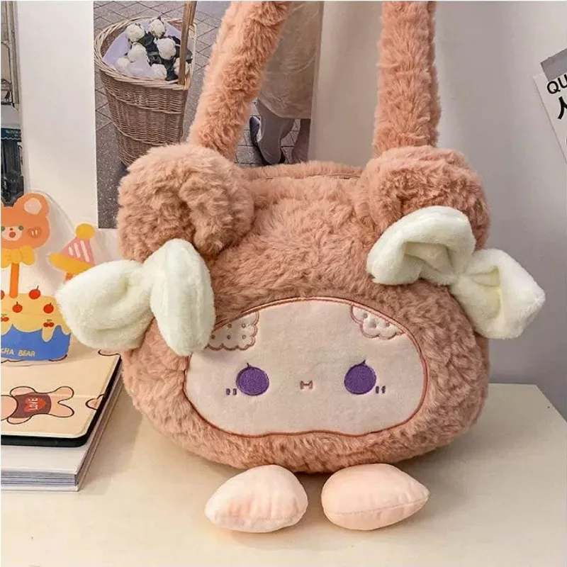 Xiuya Cute Cartoon Womens Shoulder Bag Plush Fluffy Doll Lolita Jk Harajuku Fashion Armpit Bag Exquisite Female Kawaii Handbag