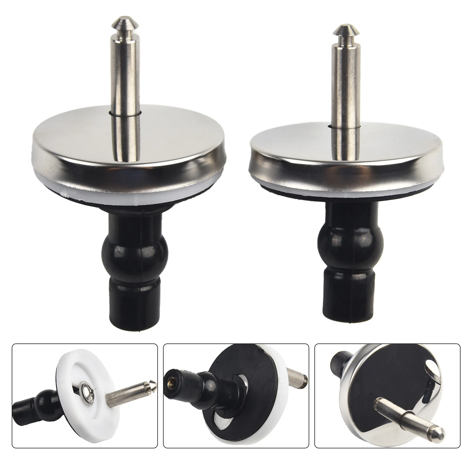 2-Pack Universal Toilet Seat Hinge Fixings Kit - Stainless Steel, Top Fix Nuts & Screws, Quick Release - View #4