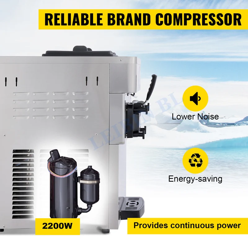 Description Picture 6 of item20-28L/H Soft Ice Cream Maker Commercial Countertop Tricolor 2+1 Flavors Sweet Cones Freezing Equipment Vending Machine