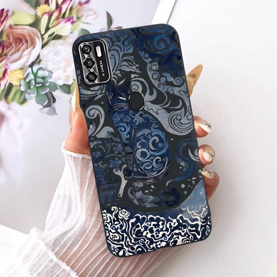 Floral Soft Black Silicone Bumper Phone Cover