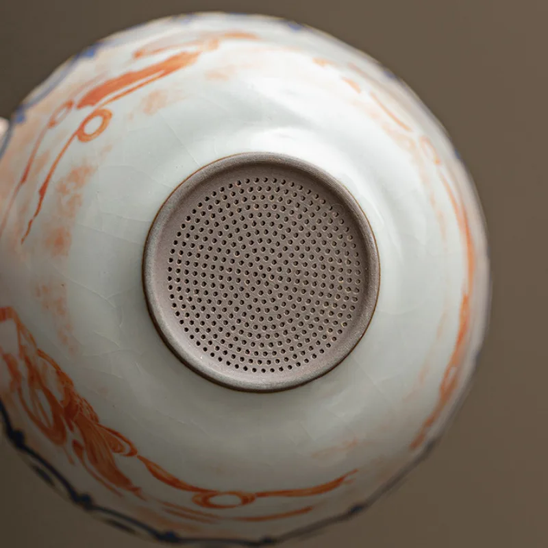 Dunhuang Apsaras Ru Kiln Porcelain Tea Separator Infusor Boutique Tea Strainer Dispenser Tea Brewing Tea Filter Teaware Ornament