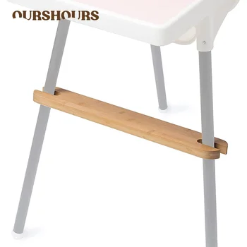 Seggiolone per bambini Poggiapiedi in legno di bambù naturale Poggiapiedi per seggiolone stabile antiscivolo Accessori per bambini Roba per bambini