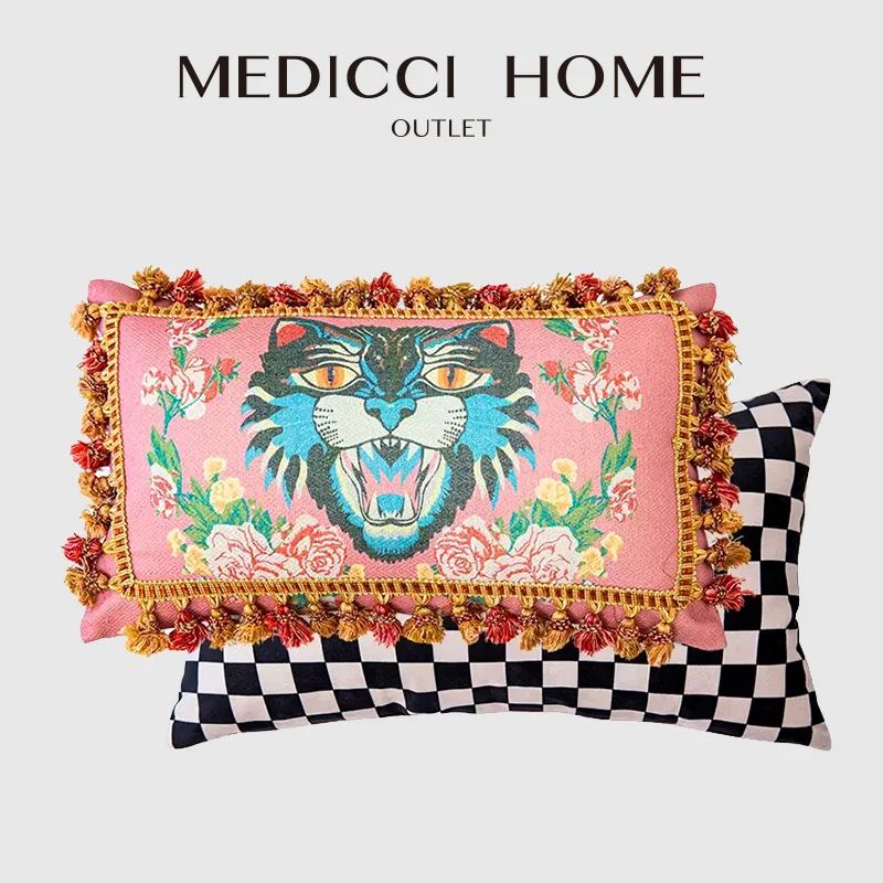 

Medicci Home GG Cushion Cover Best Valentine's Home Gift Cat Print Design Velvet Throw Pillow Case Luxury Cushions Hand Made