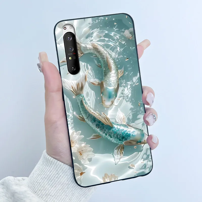 Luxury Cute Cat & Love Rabbit Black Silicone Soft Phone Case
