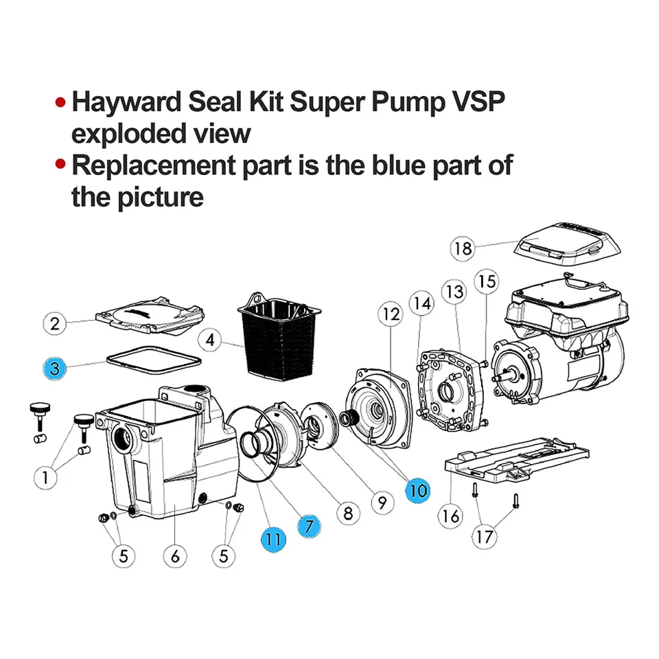 Kit De Joints Toriques Pour Pompe De Piscine Hayward Super Pump SP2600 SP1600 - Réparation Facile