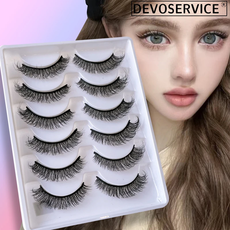 

Faux Mink Eyelashes Makeup 3D Russian Stripe Lashes Fluffy Soft Wispy Volume Thick Long Mink False Eyelash Extension Wholesale