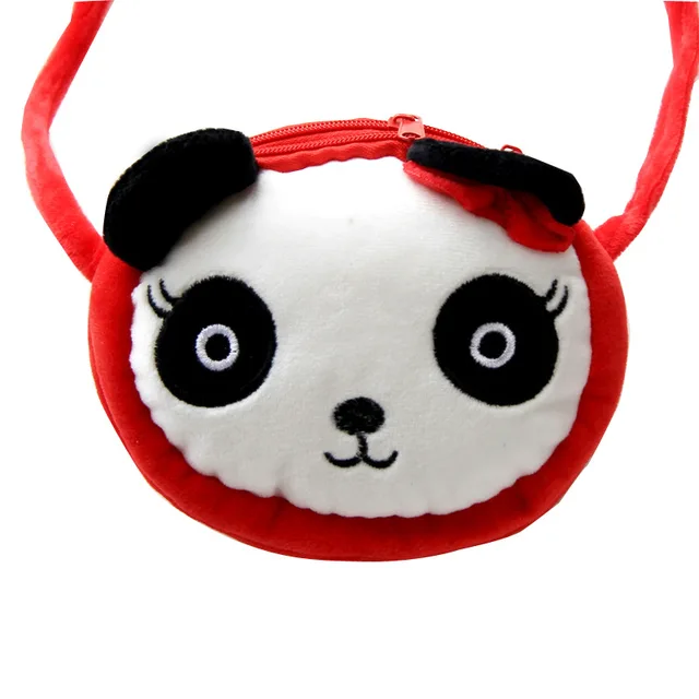Lovely Children Coin Purse Cartoon Plush Messenger Bags Cute Animal Panda Cat Rabbit Fluffy Baby Kid Kindergarten Cross-Body Bag 3