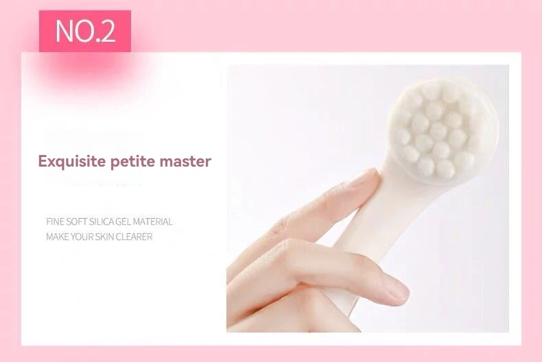 3D Manual Facial Cleansing Brush 2 in 1 Skin Care Face Brush SiliconeFacial Scrubber Dual Face Wash Brush Deep Pore Exfoliation