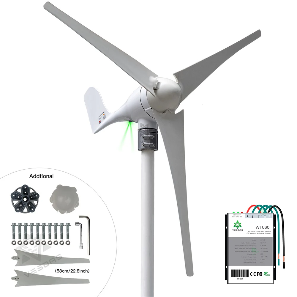 BOSHIGA 小型風力発電機 400ワット3ブレード12V 24Vコントローラ付き 風力発電機キット