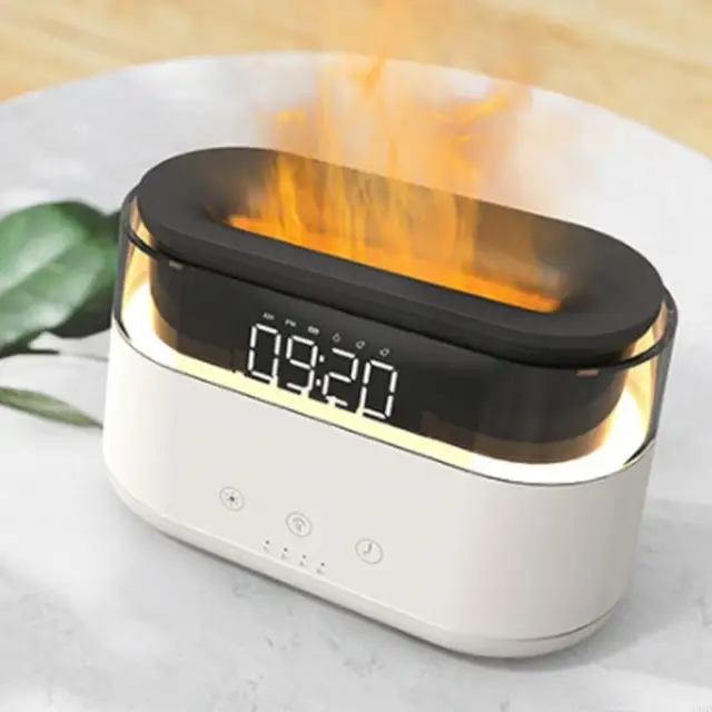 Simulated Flame Aroma Diffuser  Ambient Light Diffuser Humidifier Home Desktop Alarm Clock   Flame Humidifier And Aroma Diffuser 4