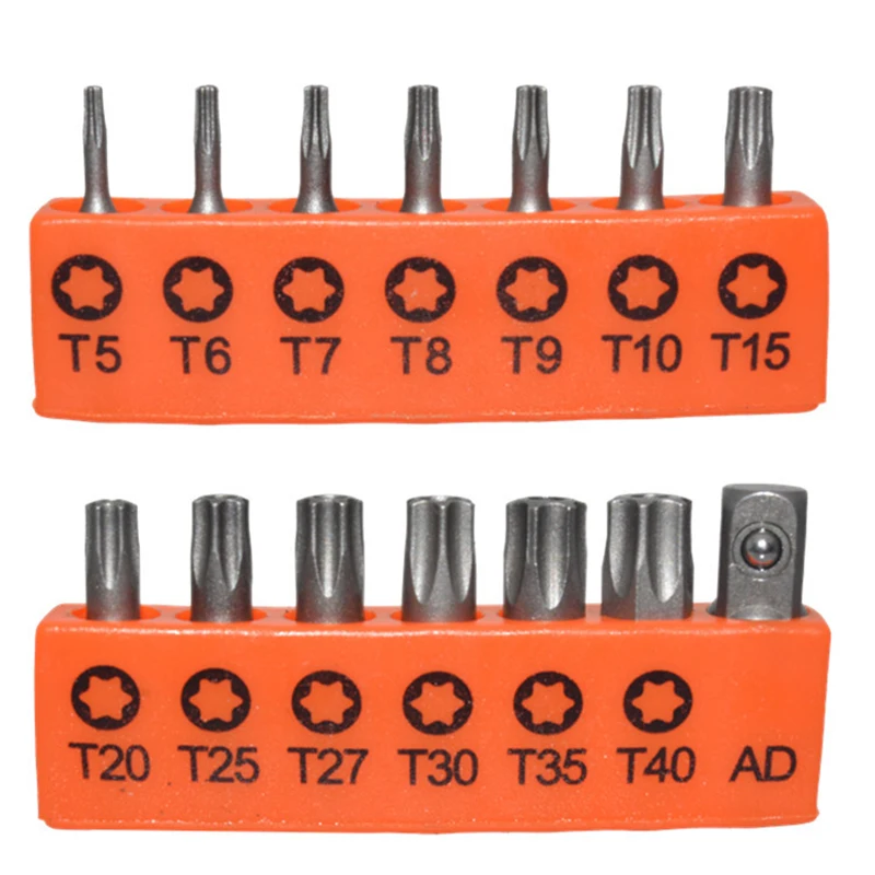 14Pcs Torx Screwdriver Bits With Hole T5T40 Electric Screw Driver Hex