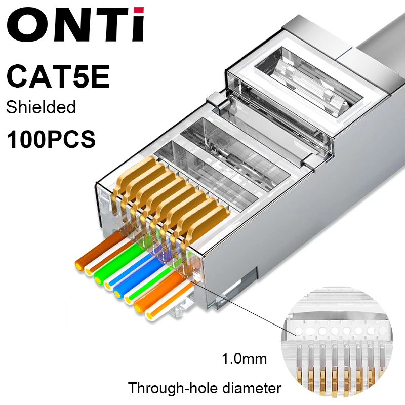 ONTi RJ45 Crimp Tool Pass Through Crimper for Crimping Cat8/7/6/5 Cat5e Connector with Replacement Blade Ethernet Cable Stripper elegiant cable tester Networking Tools