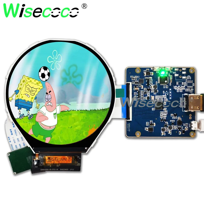 Wisecoco-Circular Display Driver Board, LCD tela redonda,