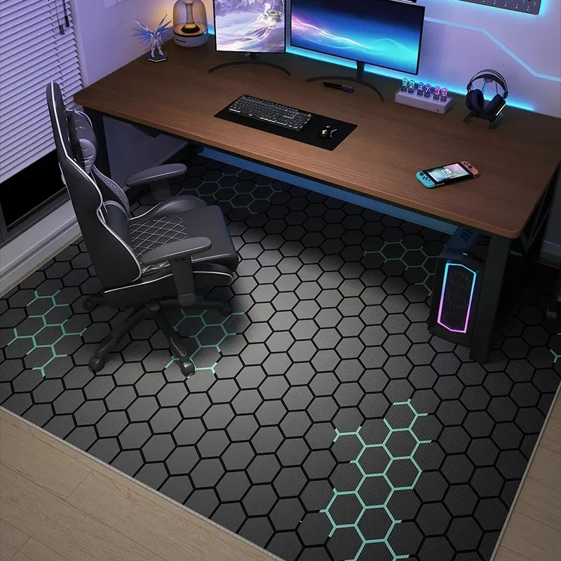 Gaming Mats Bedroom Rug Gamer Carpet Non-slip Wear-resistant Living Room Floor Mat American Laser Light Large Size Study Rug 양탄자 2