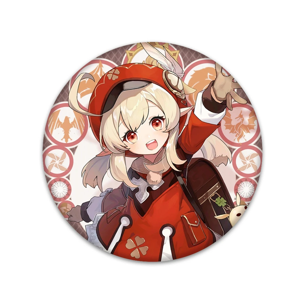 Genshin Impact Pins Monds tadt Thema Serie Charakter Abzeichen Diluc Kaeya  Klee Venti Mika Rasierer Lisa Diona 58mm Weißblech Broschen