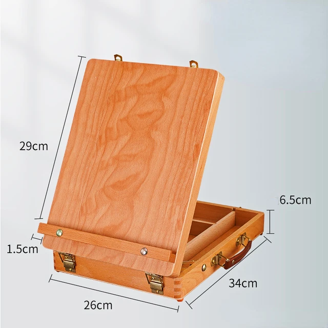 Artist Wooden Easel for Painting with Drawer Table Box Portable Desktop Mesa De Dibujo Suitcase Drawing Hardware Art Supplies 4