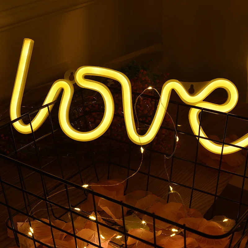 Neon Sign Love LED Neon Sign Light Glowing For Valentine's Day Propose Festival Home Party Decor Adult Gift