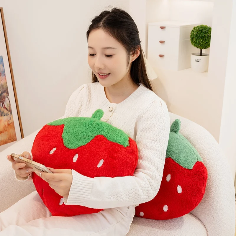 40cm 새로운 부드러운 딸기 플러시 장난감 귀여운 딸기 인형 베개 편안한 딸기 과일 쿠션 여자친구 생일 선물