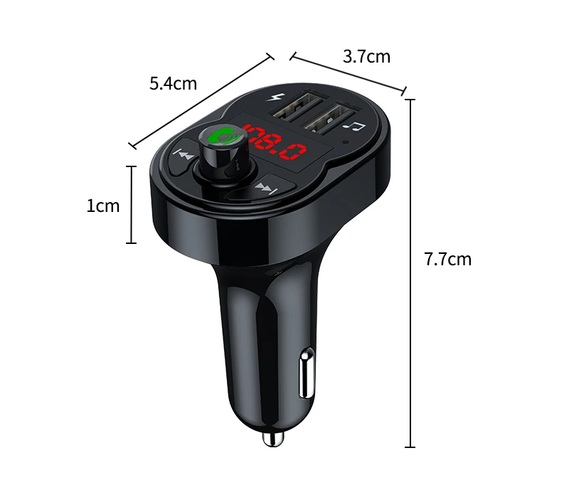 Bluetooth 5.0 FM Transmitter Handsfree Car Radio Modulator MP3 Player With Dual USB Super Quick Charge Adapter for Car