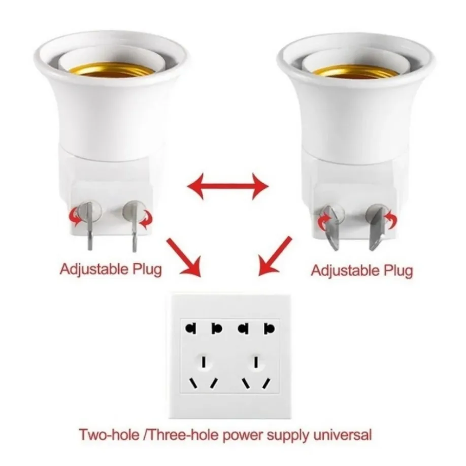 E27 EU/US plug adapter with power on-off control switch 3Pcs E27 Socket Lamp Base Lamp Socket
