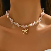 Collier de perles de coquillage naturel à la mode, pendentif en coquillage, bijoux inspirés de l'océan, ras du cou, adapté aux femmes, fête de vacances quotidienne 6