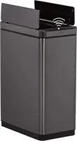 Elite Stainless Steel Slim Sensor Trash Can, 11.8-Gallon, Batteries Included, Charcoal, Wastebasket for Home/Kitchen/ 1