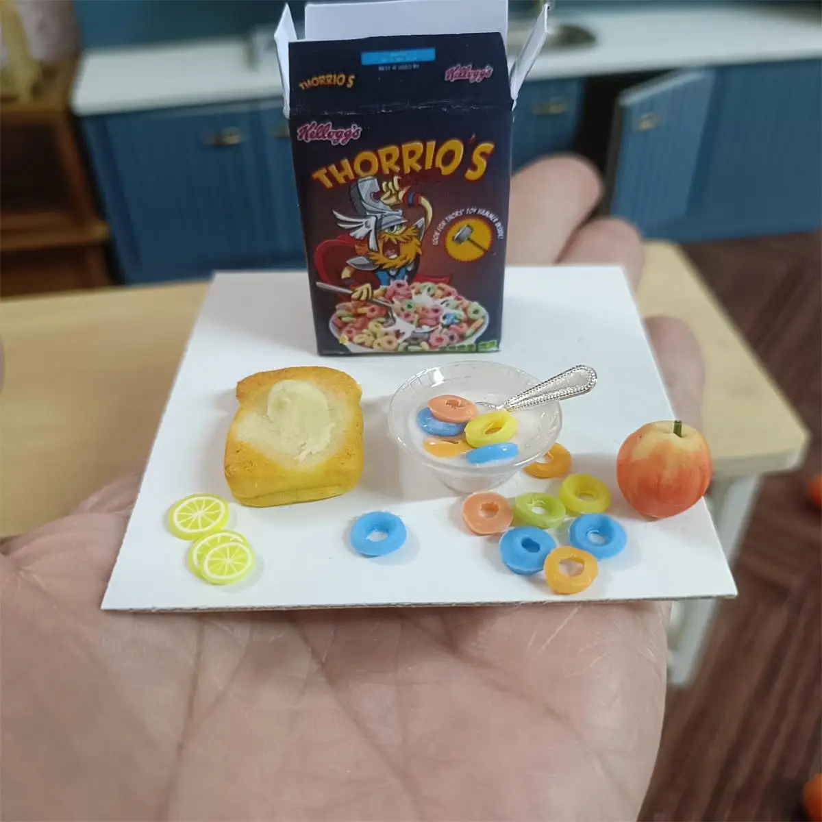 Handmade 1/6 Miniature breakfas Cereals Mini Circle Cereals and star 1:6 doll house mini model furniture doll house toys dollhouse furniture set