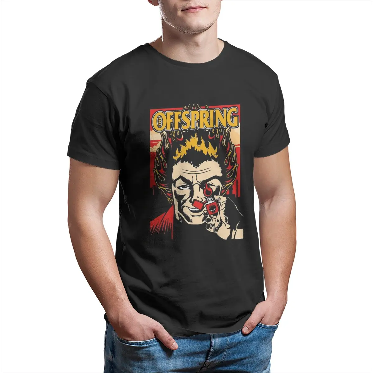 Fire T-Shirt Uomo The Couply Leisure Maglietta 100% Cotone O Collo Maglietta Manica Corta Abbigliamento Regalo