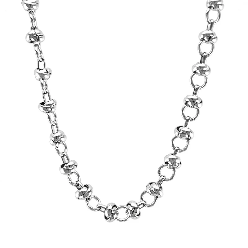 ThickNecklaceforMenStainlessSteelLoopCircleChainStatement