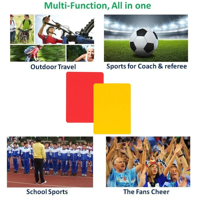 PVC Soccer Referee Cards Set, Red and Yellow Penalty Cards, Football Match Training Tool, Sports Supplies 7x11cm 2 Pcs 4 Pcs 8Pc 4