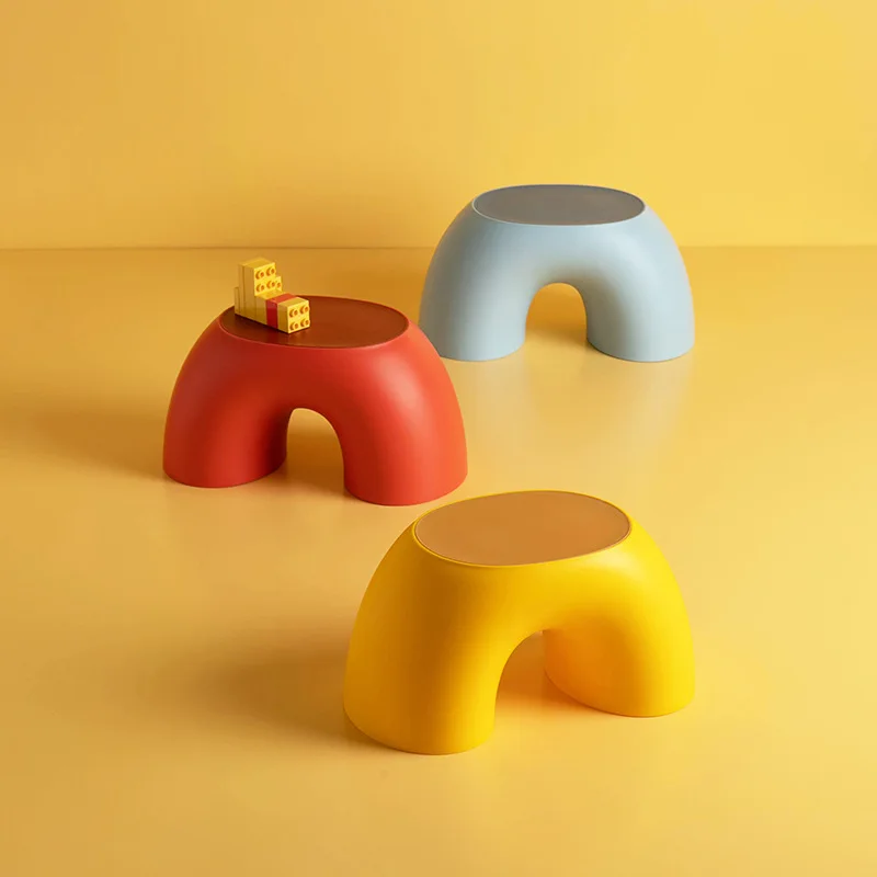 Simple Semi-ring Rainbow Small Bench Home Indoor Chair Children Stool Footboard Furniture Stool Toy Sofa Kids Bedroom Interior solid wood stool living room creative small bench home adult footstool sofa shoe changing bench fabric low stool