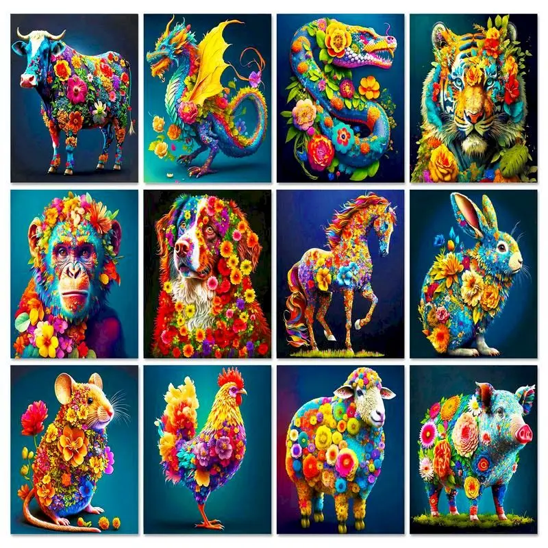 

GATYZTORY Pictures By Numbers Animal Kits Home Decor Acrylic Paint For Adults Wall Art Oil Picture Drawing Coloring By Number