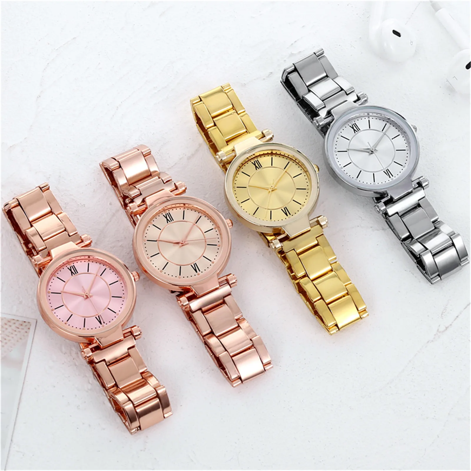 Casual Ladies Quartz Stainless Steel Band  Strap Watch Analog Wrist Watch часы женские наручные Montre Femme Relojes Para Mujer