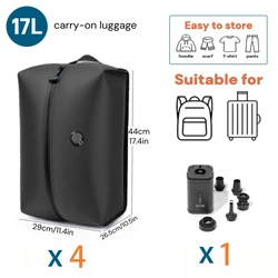 Ultimate Travel Packing Cube Set with Vacuum Compression and Electric Pump - Space - Saving, Dampproof Organizer (4bags 1pump 17L)