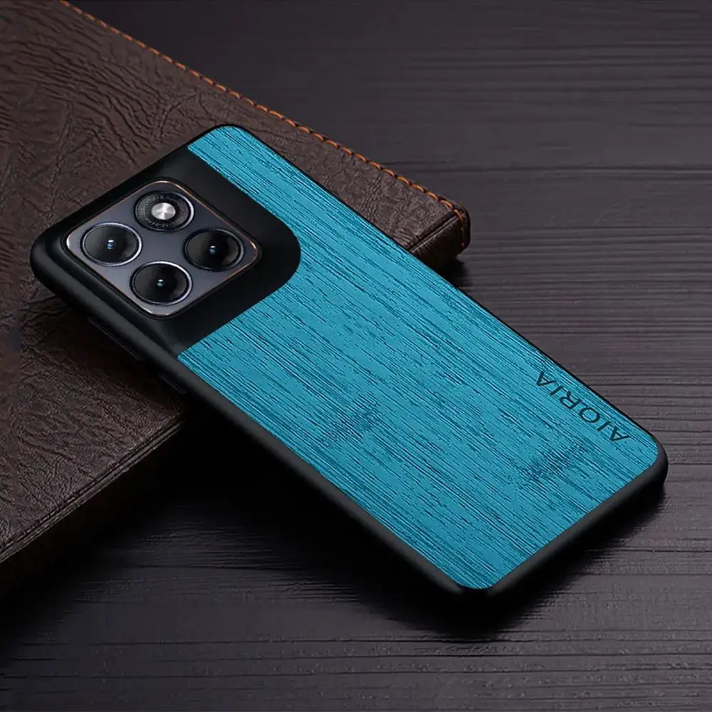 Wood Grain Faux Leather Phone Cover - Elegant Case