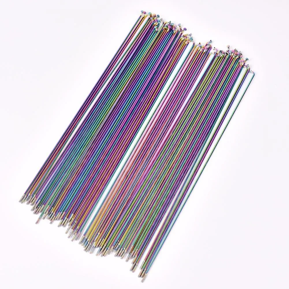 1pc Colorful Bicycle Oil Slick Length Cycling Spoke 259/261/271/273/291/293mm Stainless Steel Spokes Cycling Accessories