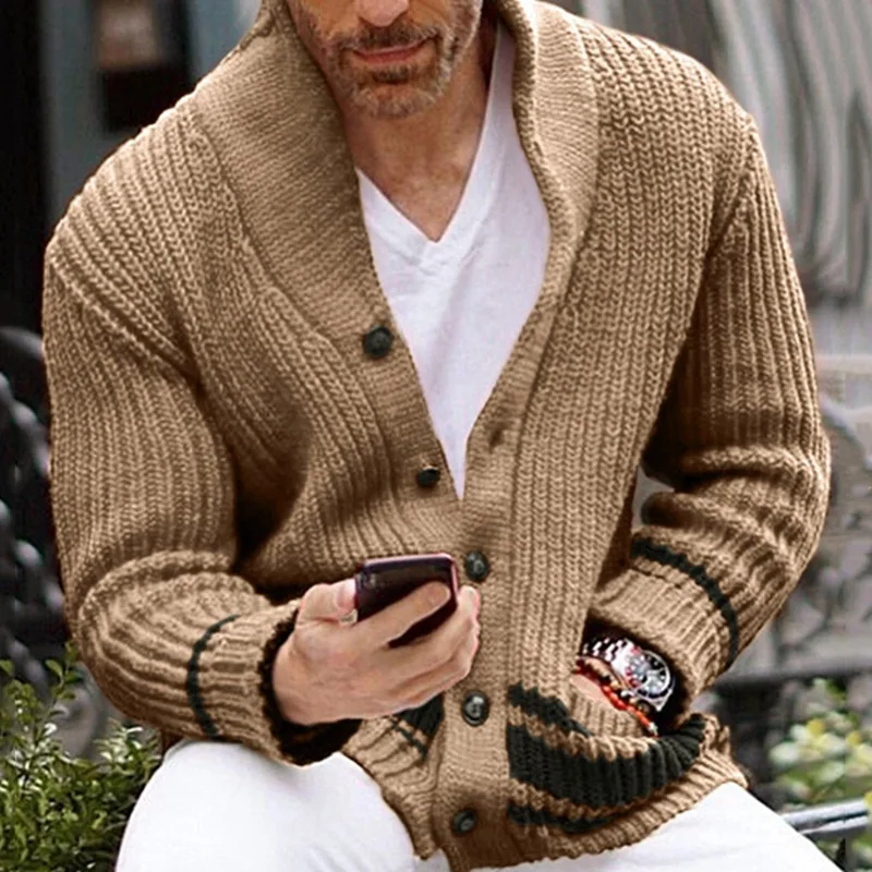 

Men's Sweater Cardigan 2023 Autumn Winter Europe And The United States Thick Cardigan Loose Large Size Woolen Coat