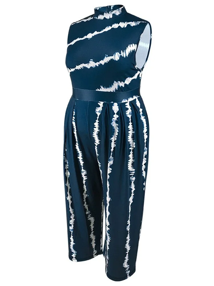 Wmstar Plus Size One Piece Outfits Women's Jumpsuits Printed Summer Holiday New Playsuits Overalls Wholesale Dropshipping 2025