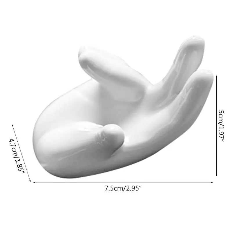 1 Piece White Ceramic Handcrafted Hand Holder Support Stand For 6 Holes/ 12 Holes Ocarina Ceramic Base Finger