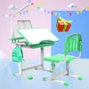 Kids Desk and Chair Set with 40-Degree Tilted Desktop, Height Adjustable Children Desk and Chair Set for Boys and Girls 1